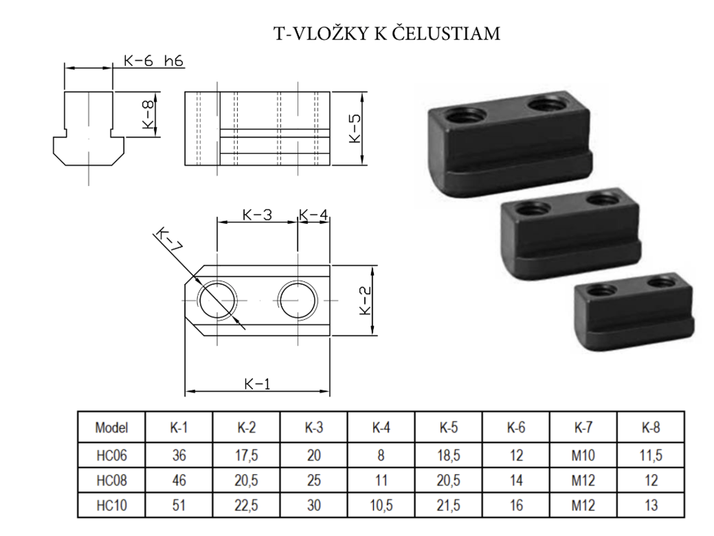 T-VLOŽKY K ČELUSTIAM